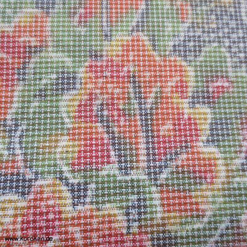 Gartenlandschaft Kasuri bunte Tsumugi Kimono Seide