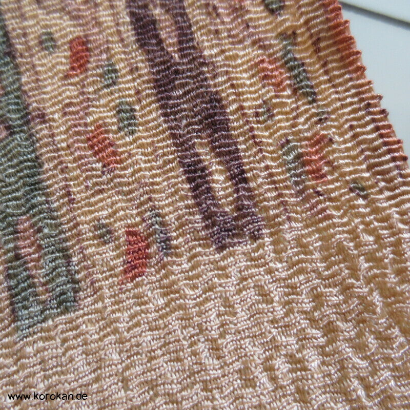 zarte Blütenstreifen Kimono Chirimen Crepe Seide