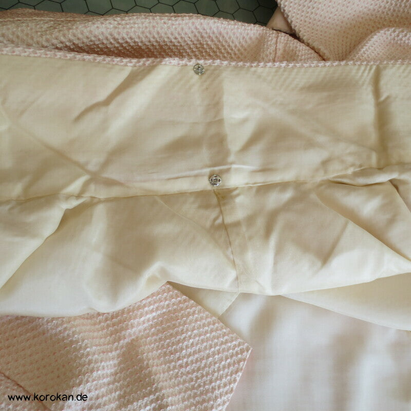 Full Shibori Blüten auf rosa Seidendamast Furisode Kimono