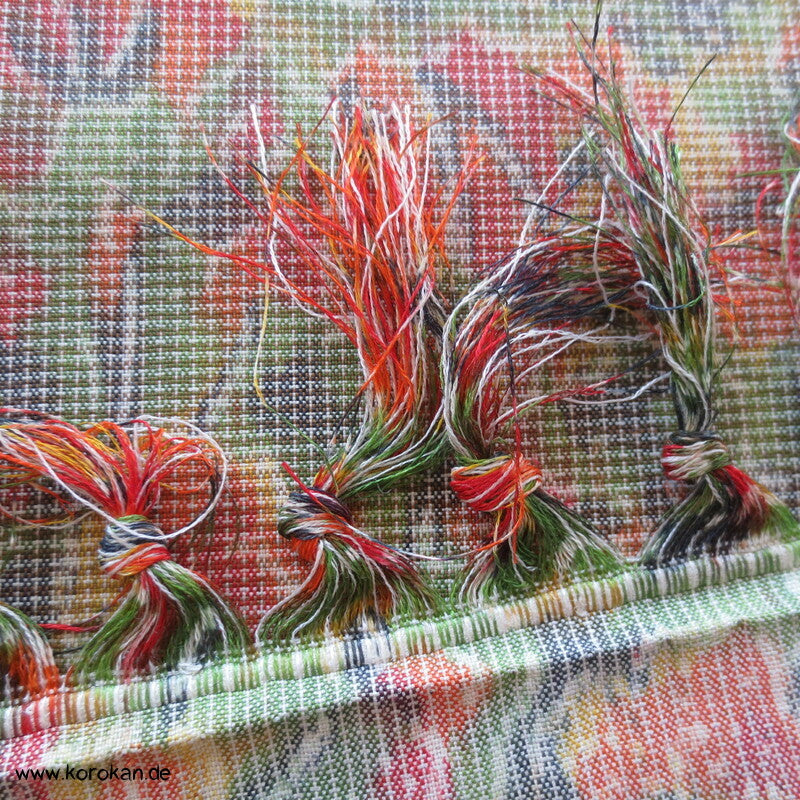 Gartenlandschaft Kasuri bunte Tsumugi Kimono Seide