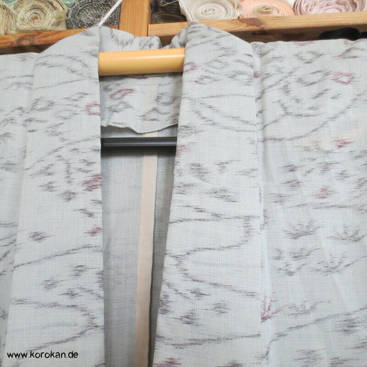 Bambus Wellen Hanf Kasuri Druck Hitoe ungefütterter Kimono