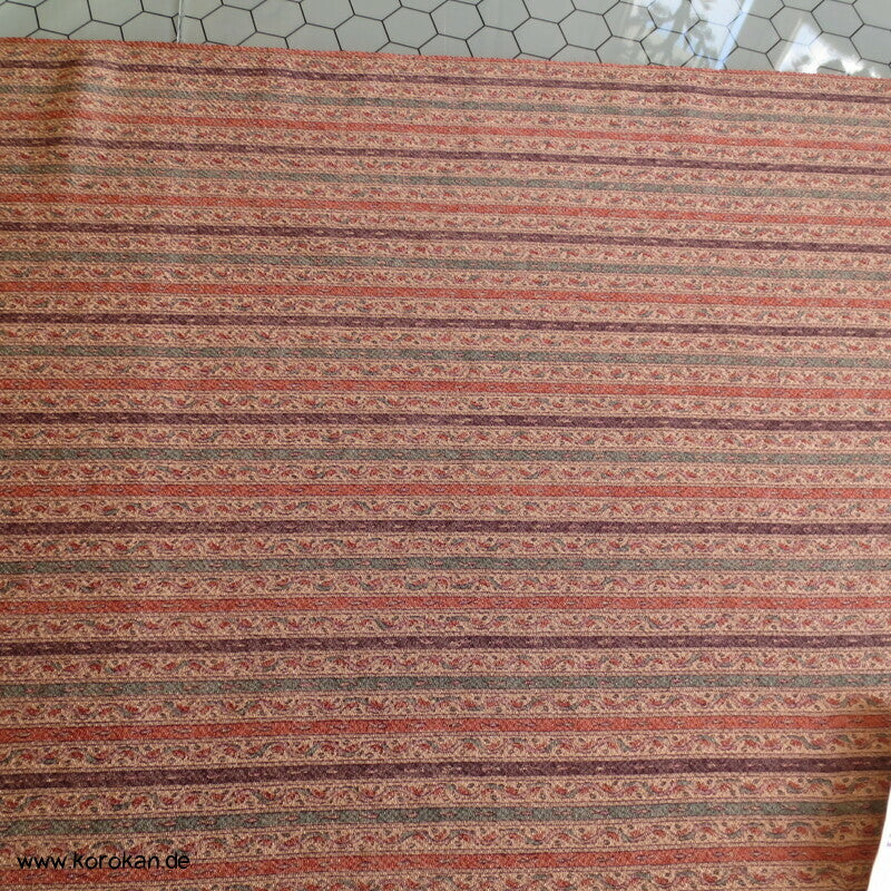 zarte Blütenstreifen Kimono Chirimen Crepe Seide