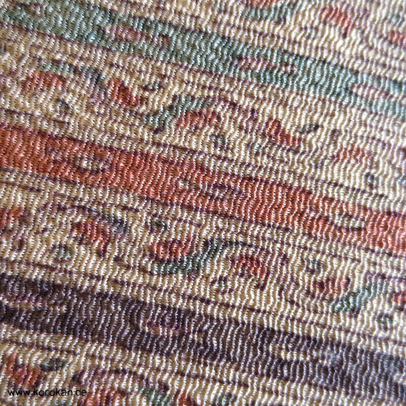zarte Blütenstreifen Kimono Chirimen Crepe Seide