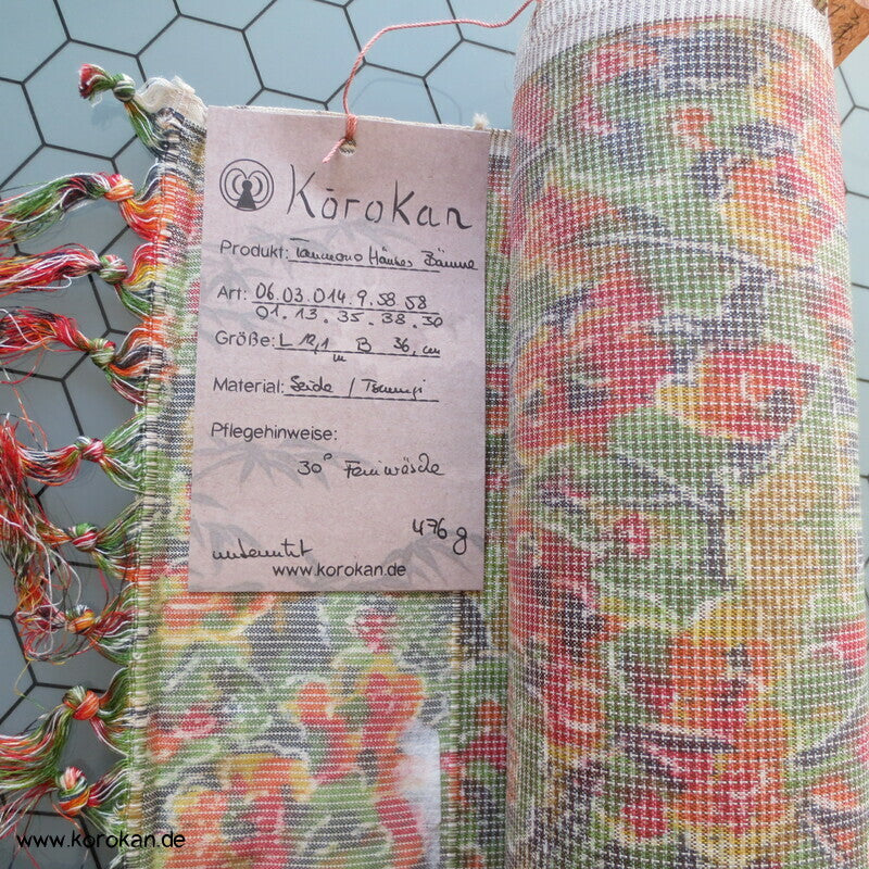 Gartenlandschaft Kasuri bunte Tsumugi Kimono Seide
