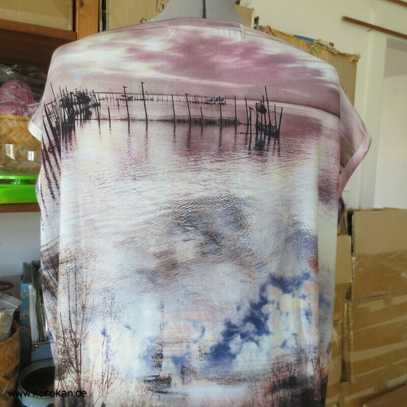 Upcycling Zero Waste Shirt aus zwei Viscosejerseys
