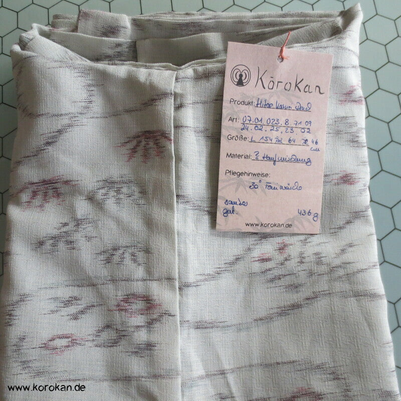 Bambus Wellen Hanf Kasuri Druck Hitoe ungefütterter Kimono