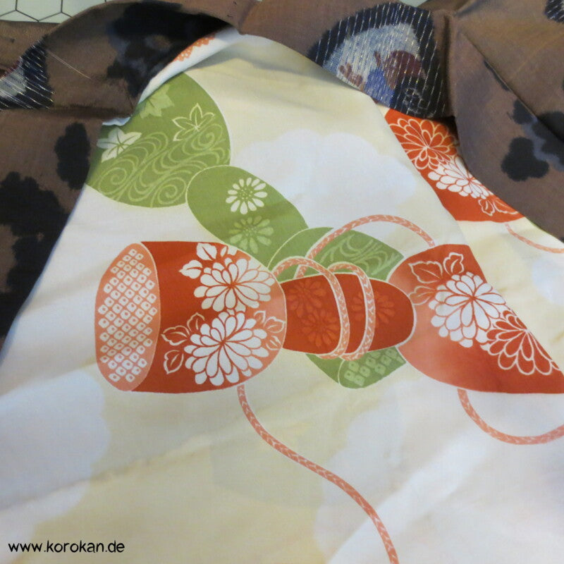 Fächer Meisen Haori Kimonojacke mit Himo