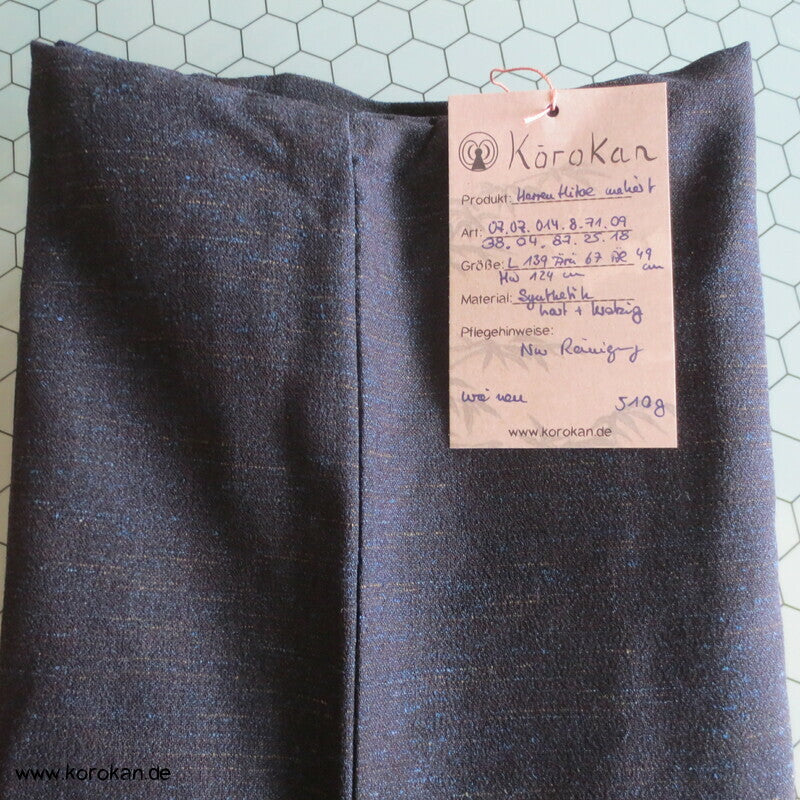 meliert graublauschwarzer Hitoe japanischer Männer Kimono