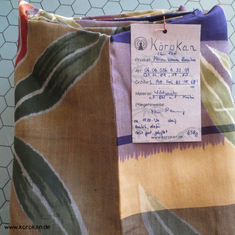 Bambus über Karo Meisen Kimono, Chu Furisode