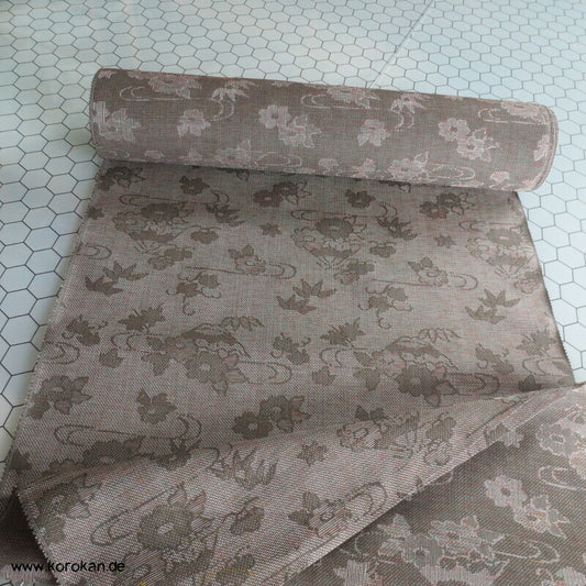 Bambus und Blüten Kimono Wolljacquard