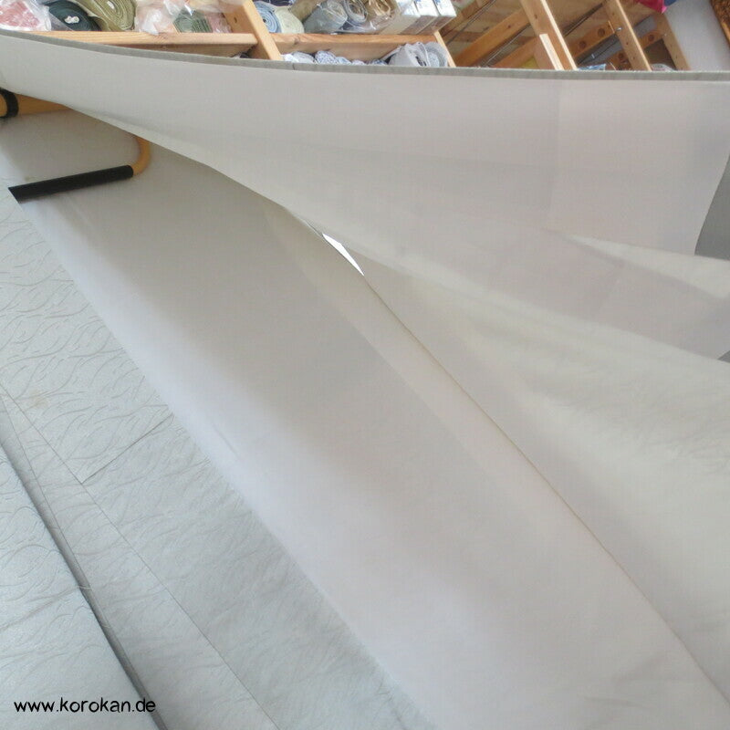 Schilflandschaft mit Bambusgittern Seidendamast mit Shibori Homongi Kimono