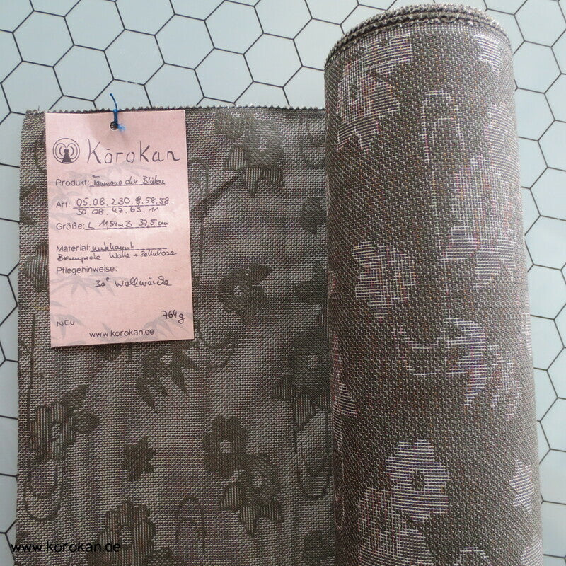 Bambus und Blüten Kimono Wolljacquard