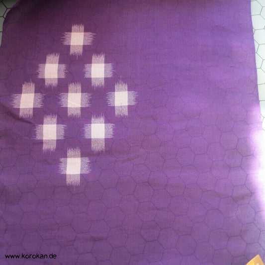 Kasuri Kreuze Kimono Sha Seiden Crepe Georgette, Murasaki lila