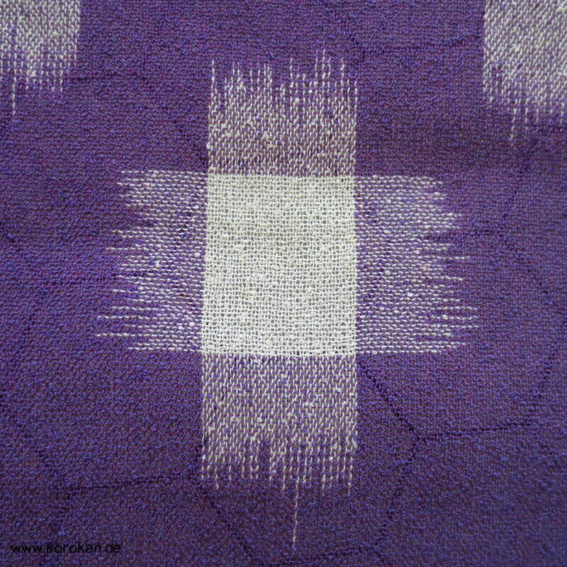 Kasuri Kreuze Kimono Sha Seiden Crepe Georgette, Murasaki lila