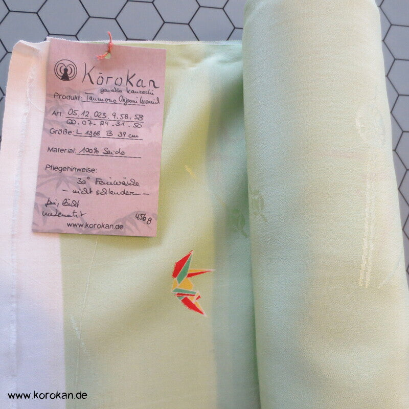 Origami Kraniche Kimono Rinzu Damast Kimono Seide