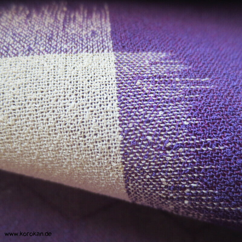 Kasuri Kreuze Kimono Sha Seiden Crepe Georgette, Murasaki lila