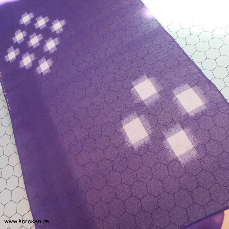 Kasuri Kreuze Kimono Sha Seiden Crepe Georgette, Murasaki lila