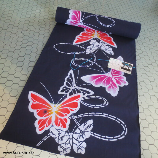 Schmetterlinge Yukata Kimono Stoff, Baumwolle