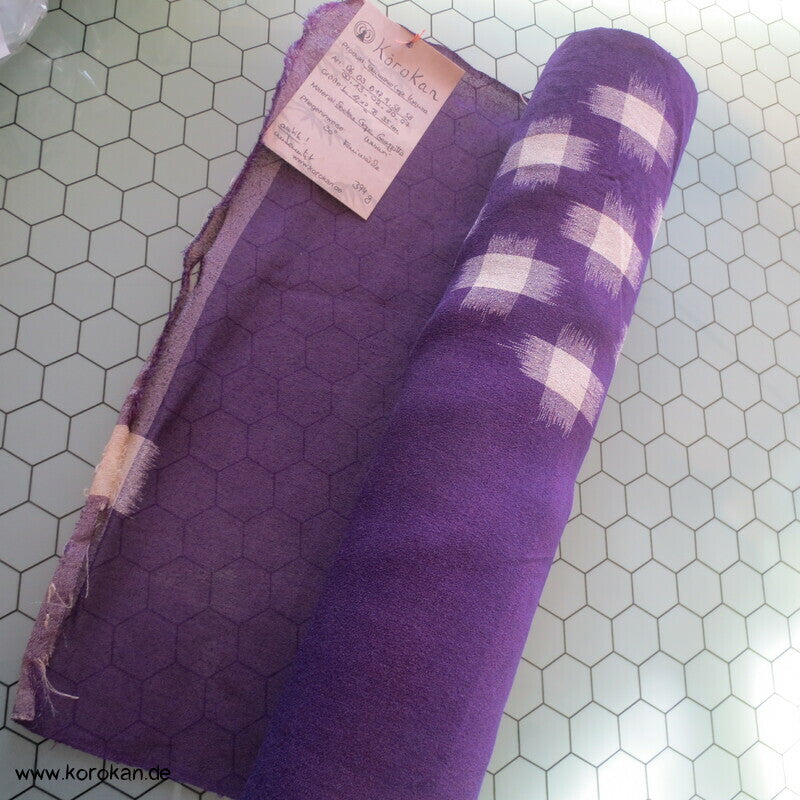 Kasuri Kreuze Kimono Sha Seiden Crepe Georgette, Murasaki lila