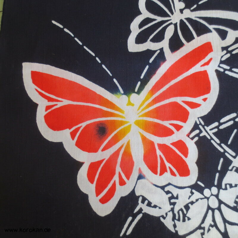 Schmetterlinge Yukata Kimono Stoff, Baumwolle