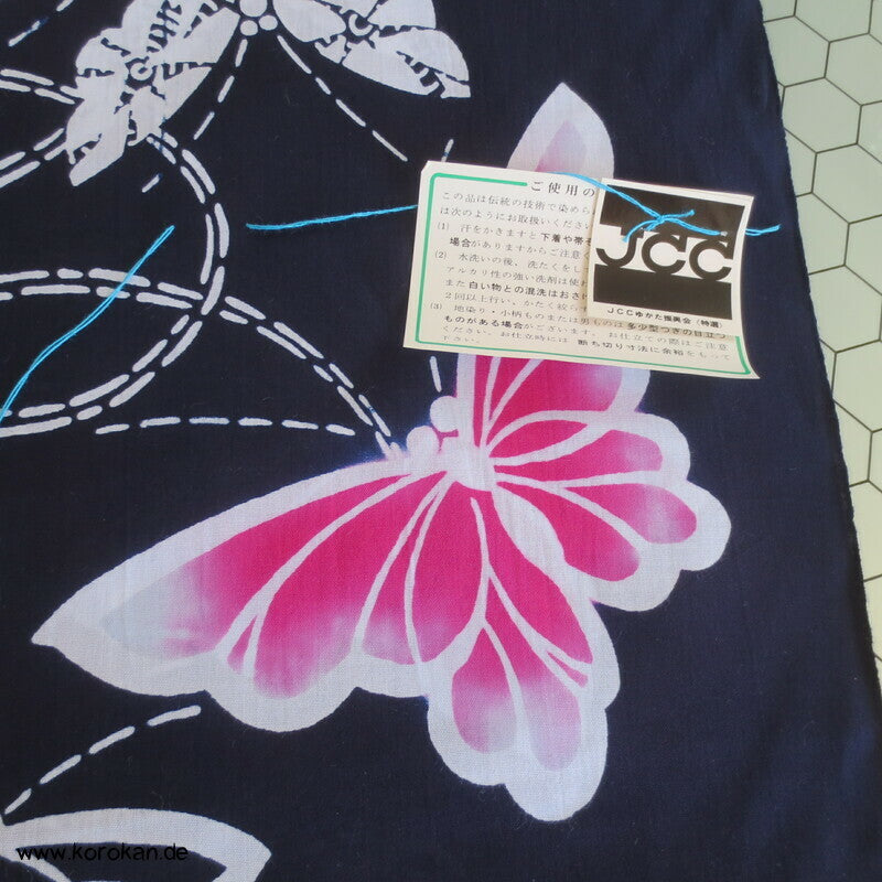 Schmetterlinge Yukata Kimono Stoff, Baumwolle