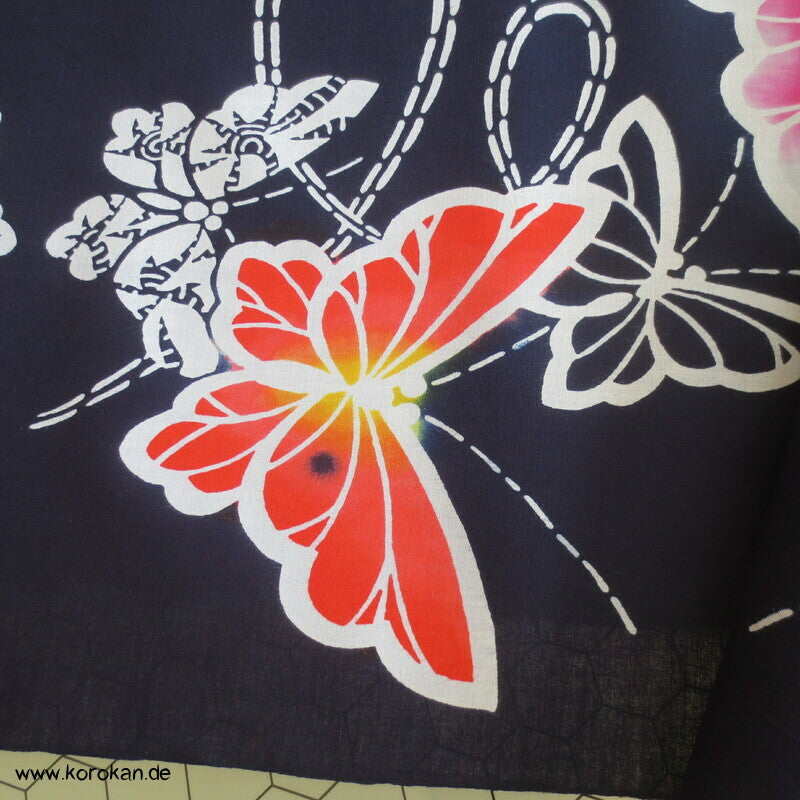 Schmetterlinge Yukata Kimono Stoff, Baumwolle