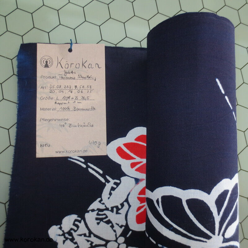 Schmetterlinge Yukata Kimono Stoff, Baumwolle
