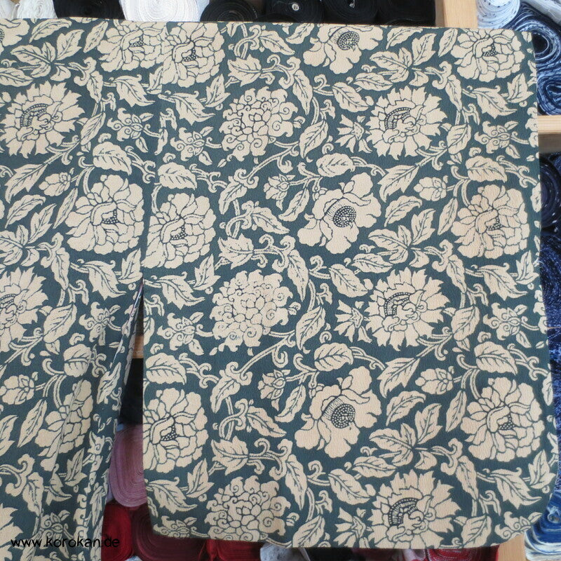 Päonien Arabesken Dochugi Kimono Jacke Seidencrepe
