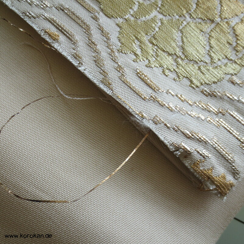 Araihari Fukuro Obi Seidenbrokat Goldbrassen