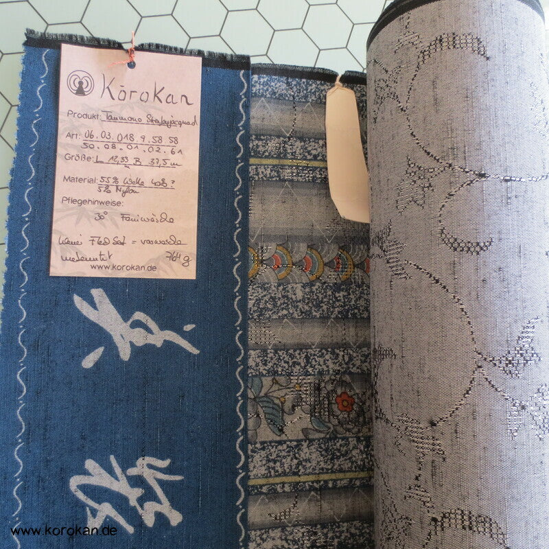 Blütenstreifen Wolle/ Synthetik Kimono Jacquard Stoffrolle