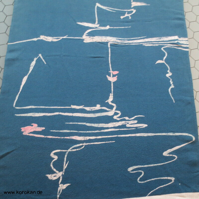 Panel Muster Seide für Kimono - Blumen, Blätter, abstrakt