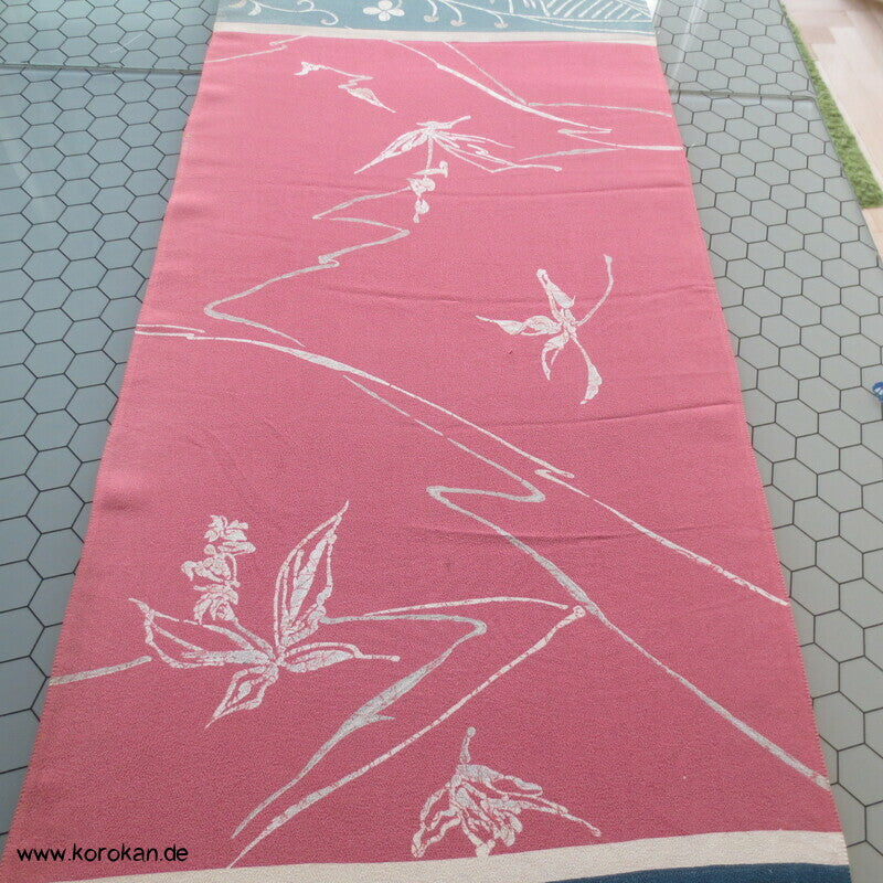 Panel Muster Seide für Kimono - Blumen, Blätter, abstrakt