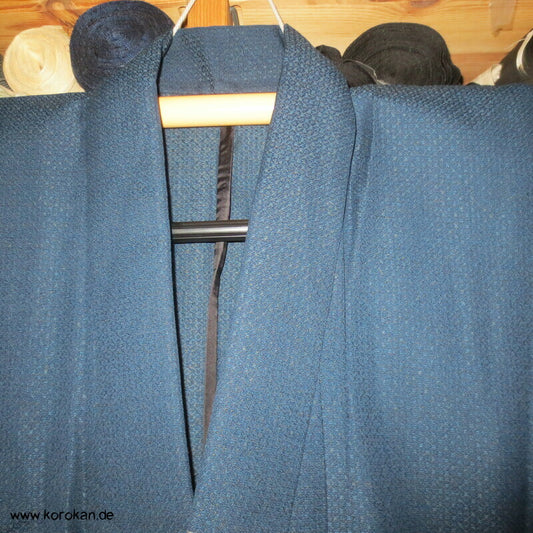 blauer Woll Hitoe Kimono - wie neu