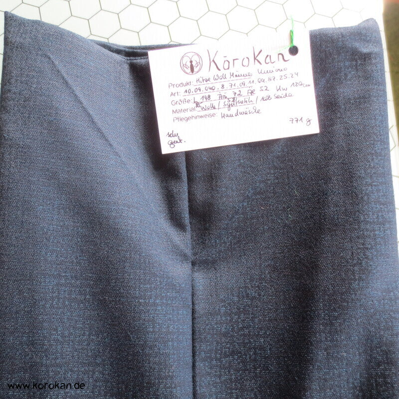 blauer Wolle / Seide Hitoe Kimono