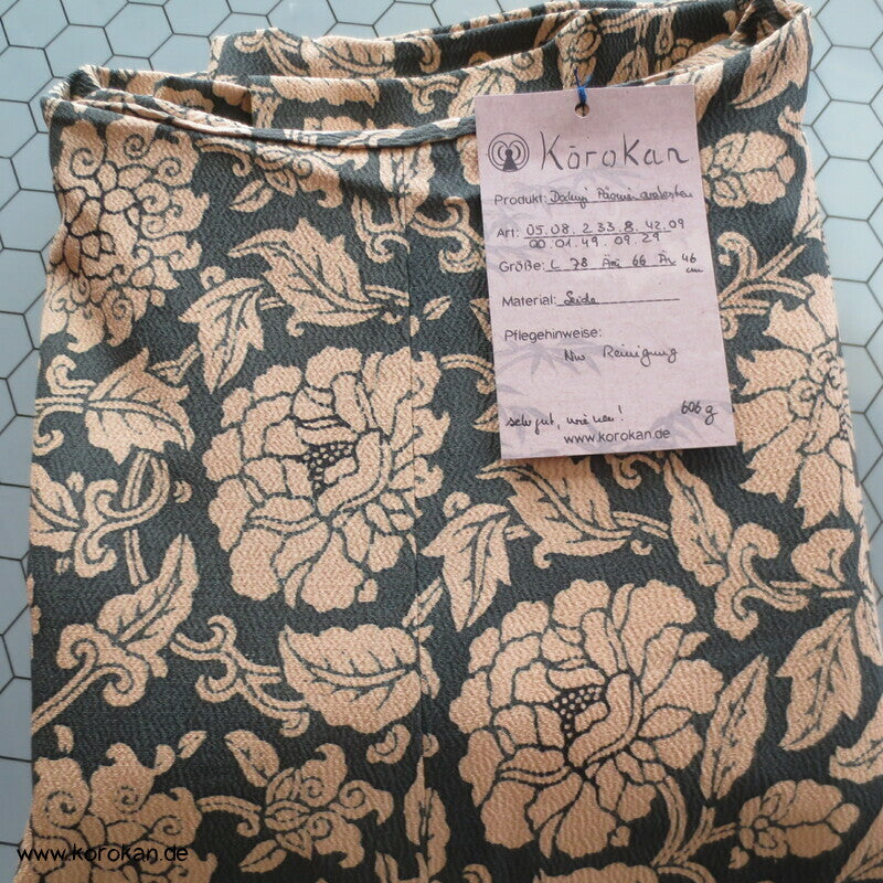 Päonien Arabesken Dochugi Kimono Jacke Seidencrepe