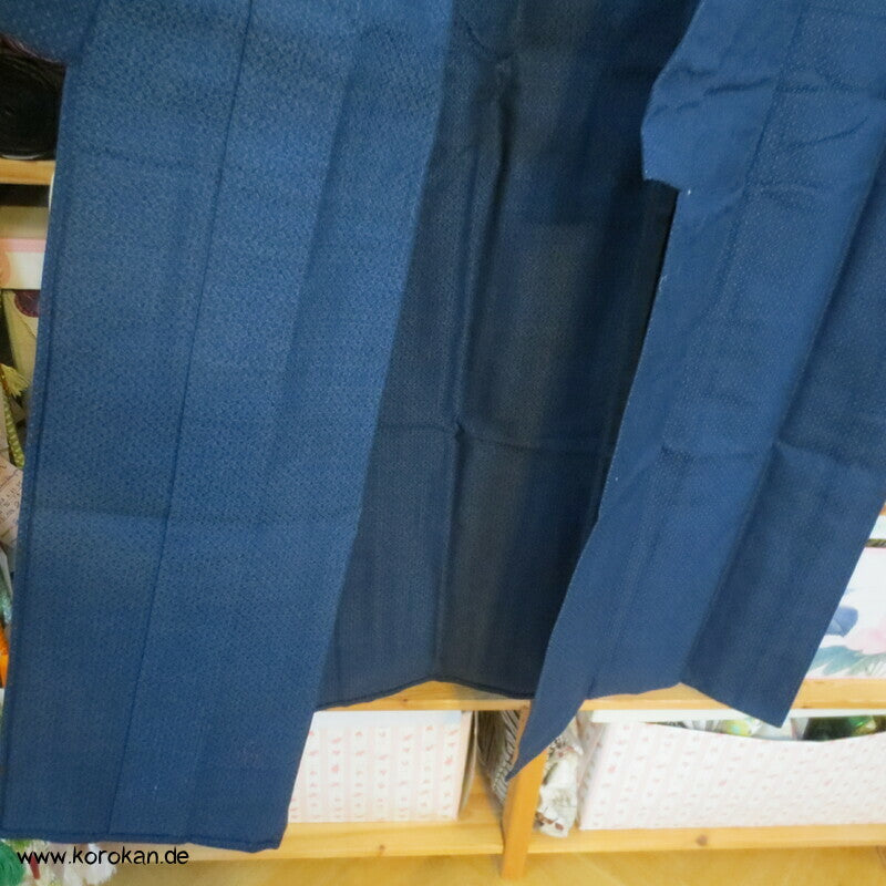 blauer Woll Hitoe Kimono - wie neu