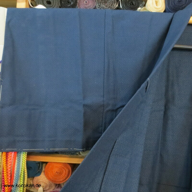 blauer Woll Hitoe Kimono - wie neu
