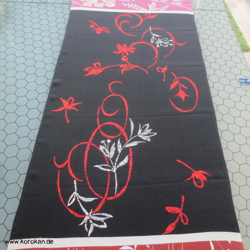 Panel Muster Seide für Kimono - Blumen, Blätter, abstrakt