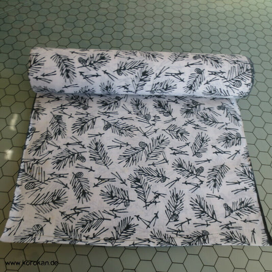 junge Pinientriebe originalgehefteter Yukata Kimono Stoff