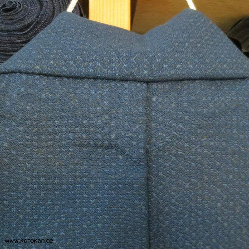 blauer Woll Hitoe Kimono - wie neu