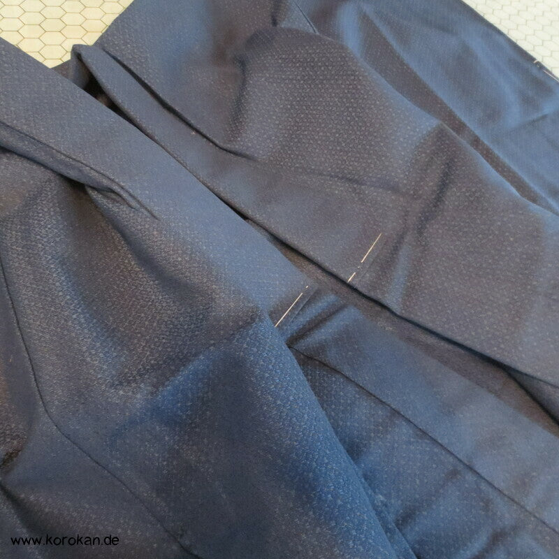blauer Woll Hitoe Kimono - wie neu