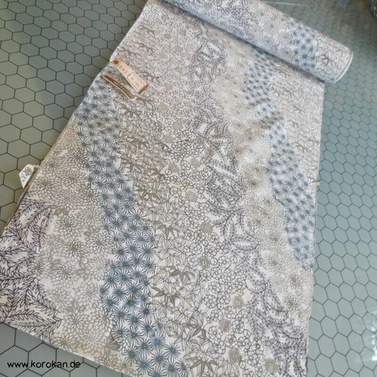 Blütenstreifen Rho Drehergewebe Seide Kimono Tanmono Stoffrolle