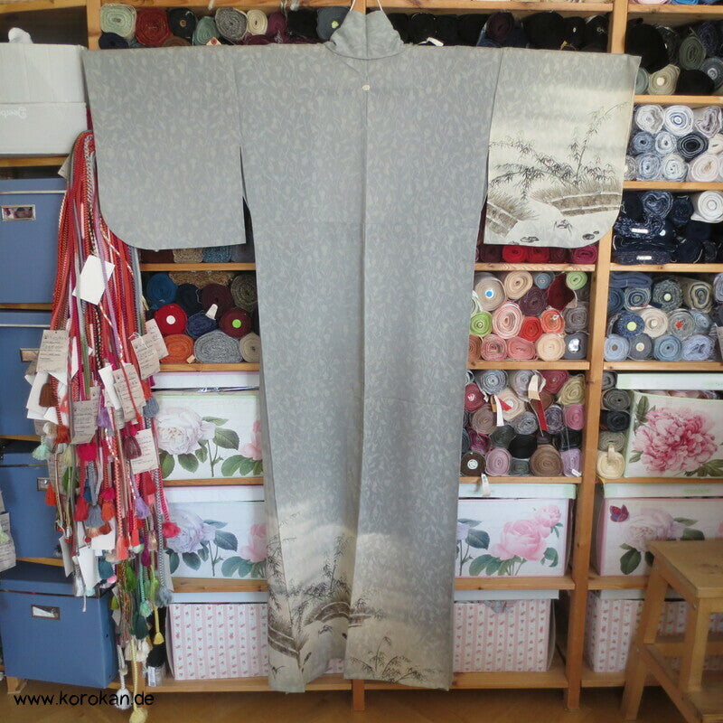 Bambuswäldchen vor Strohmatten Hitoe Homongi Kimono