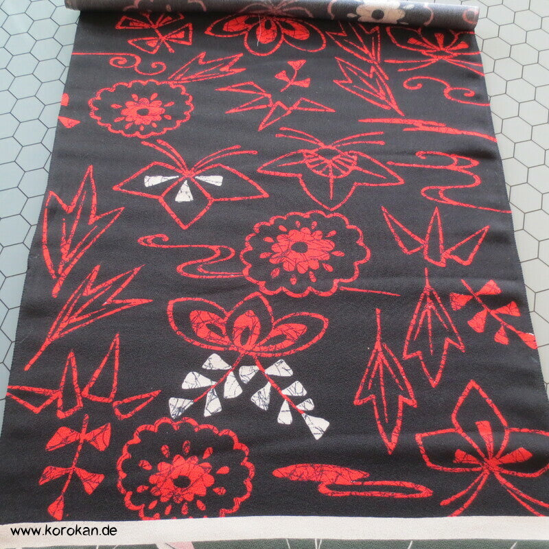 Panel Muster Seide für Kimono - Blumen, Blätter, abstrakt