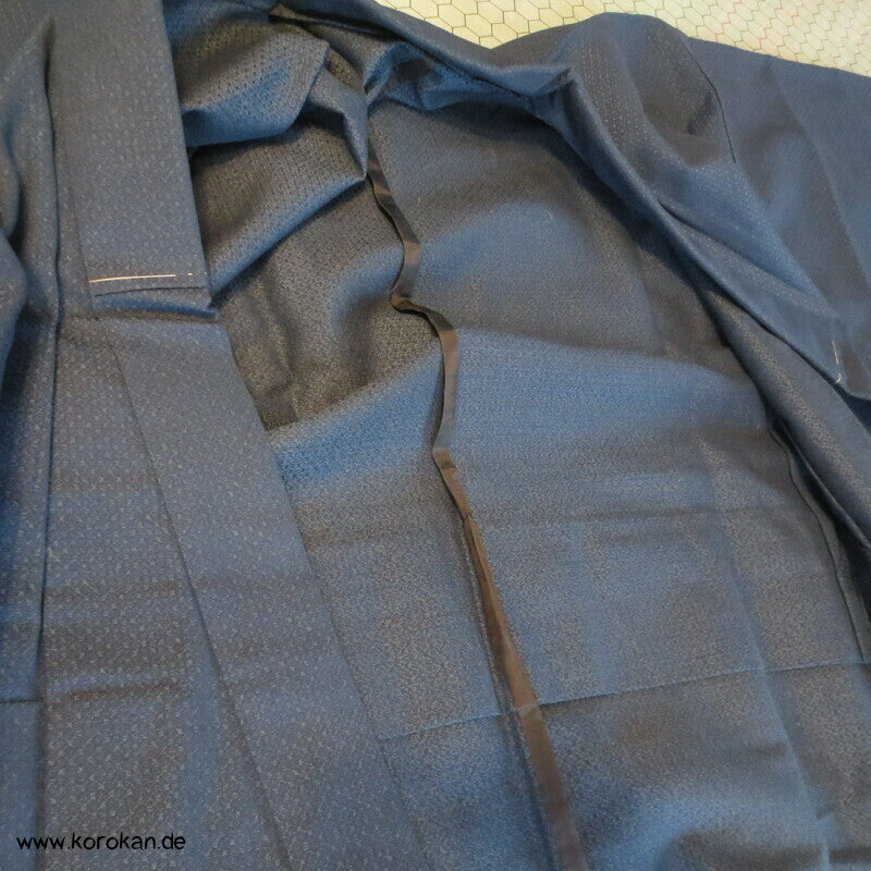 blauer Woll Hitoe Kimono - wie neu