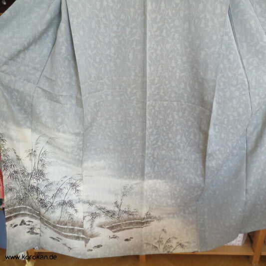 Bambuswäldchen vor Strohmatten Hitoe Homongi Kimono