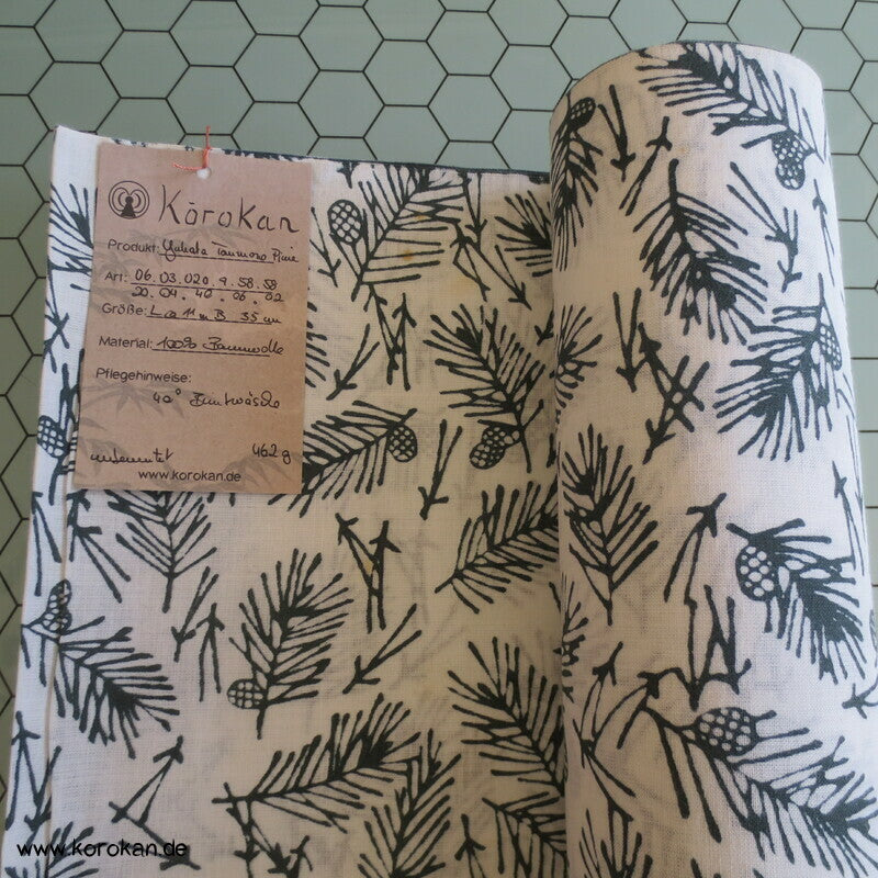 junge Pinientriebe originalgehefteter Yukata Kimono Stoff