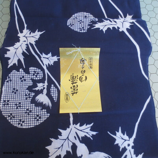 Disteln vor Mond originalgehefteter Yukata Kimono Stoff