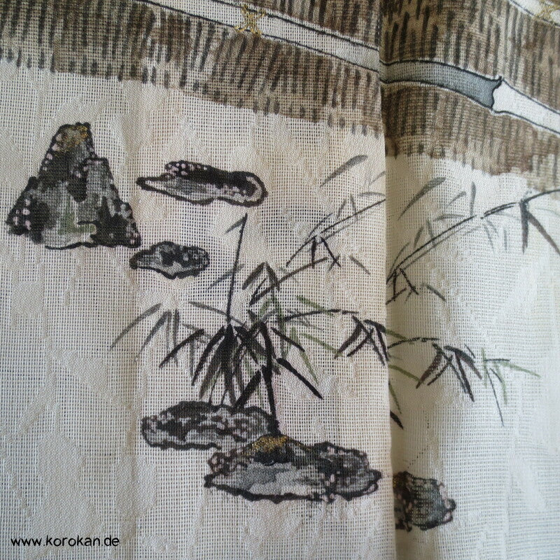 Bambuswäldchen vor Strohmatten Hitoe Homongi Kimono