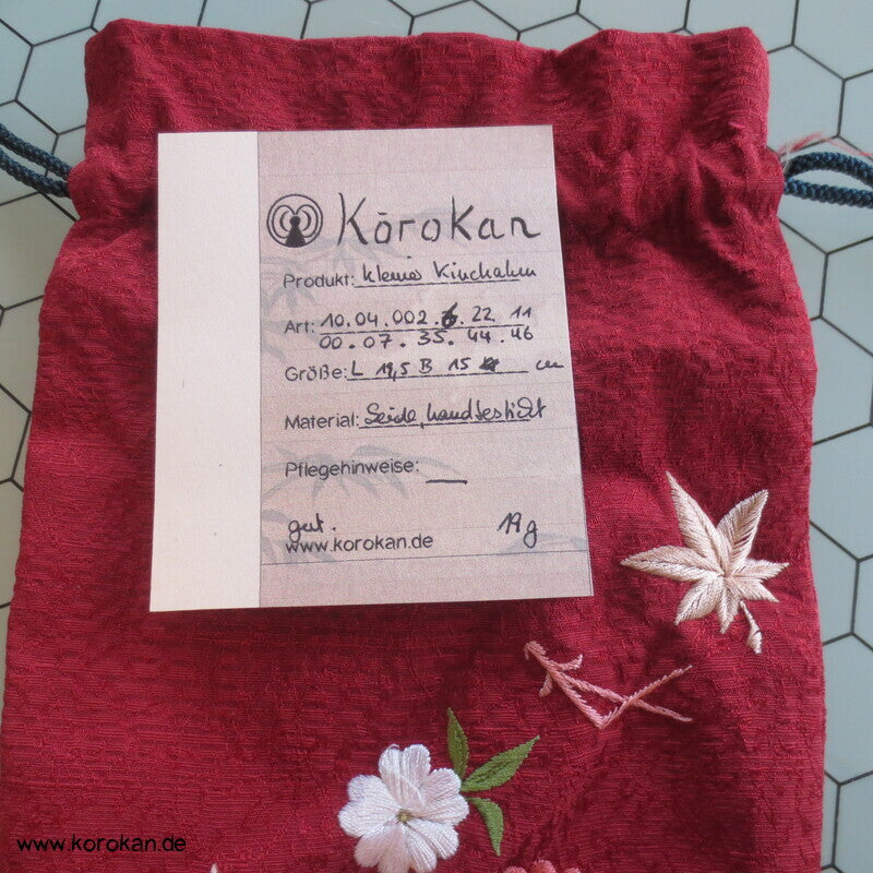 Kimono Kinchaku Zugbeutel bestickte Seide - japanische Tasche